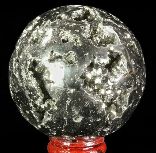 Polished Pyrite Sphere - Peru #65138